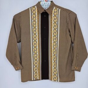 Vintage‎ Pronti Collection Shirt Mens XL Button Up Long Sleeve Geometric Casual